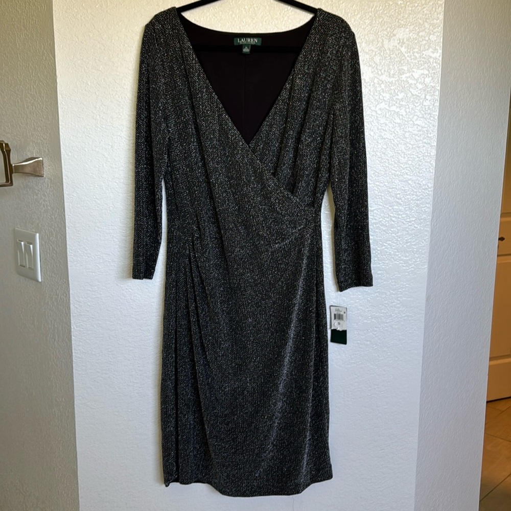 NWT Ralph Lauren black dress 14